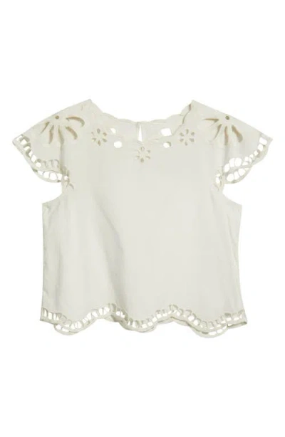 The Great . The Super Bloom Eyelet Top In White