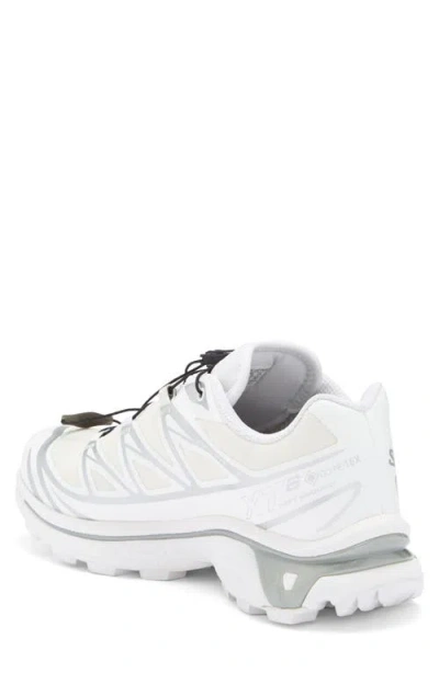 Salomon 'xt-6 S/lab' White Sneakers With Drawstring In White+white+ftw Silver