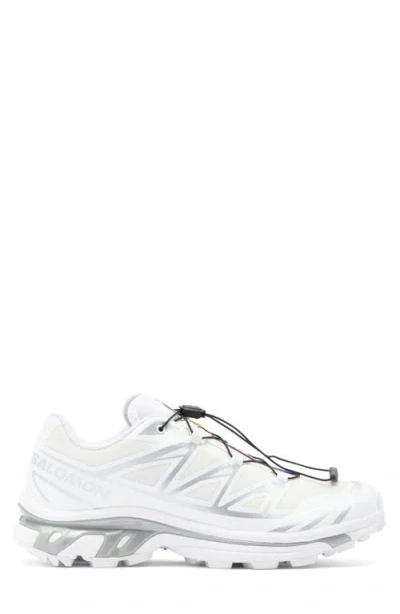 Salomon 'xt-6 S/lab' White Sneakers With Drawstring In White+white+ftw Silver