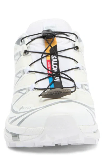 Salomon 'xt-6 S/lab' White Sneakers With Drawstring In White+white+ftw Silver