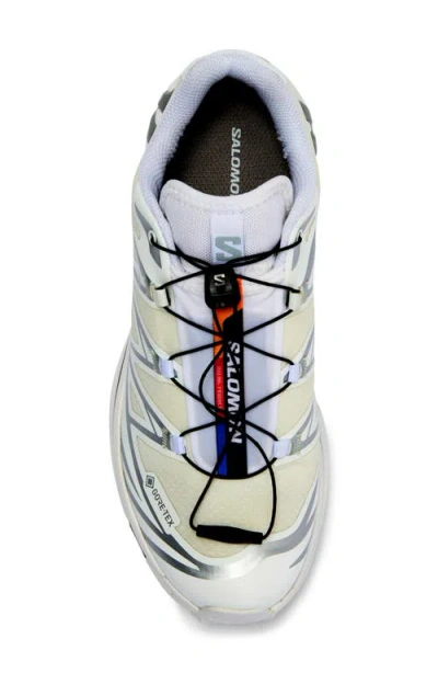 Salomon 'xt-6 S/lab' White Sneakers With Drawstring In White+white+ftw Silver