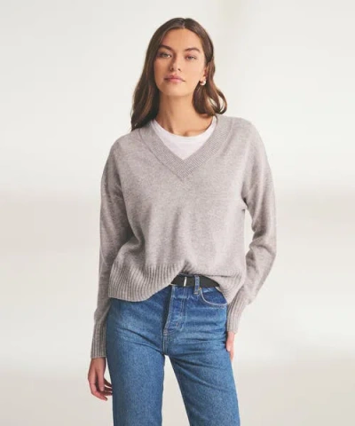 Naadam Signature Cashmere Classic V-neck Sweater In Cement