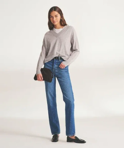 Naadam Signature Cashmere Classic V-neck Sweater In Cement