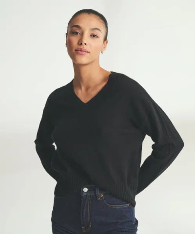 Naadam Signature Cashmere Classic V-neck Sweater In Black
