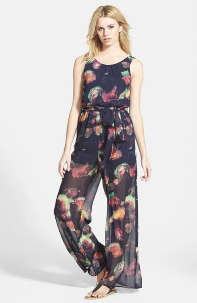 Astr The Label  Tie Waist Wide Leg Jumpsuit