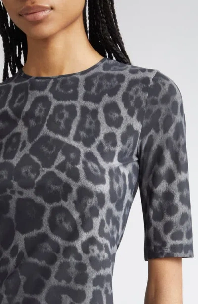 Stella Mccartney Animal Print Crewneck Top Three Quarter Sleeves