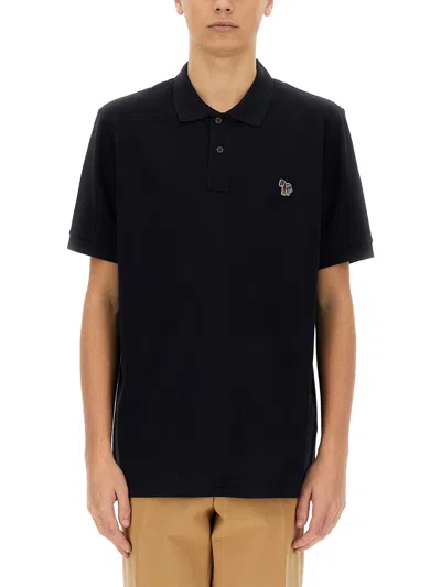 Ps By Paul Smith Ps Paul Smith Slim Fit Polo Shirt In Organic Cotton In Black