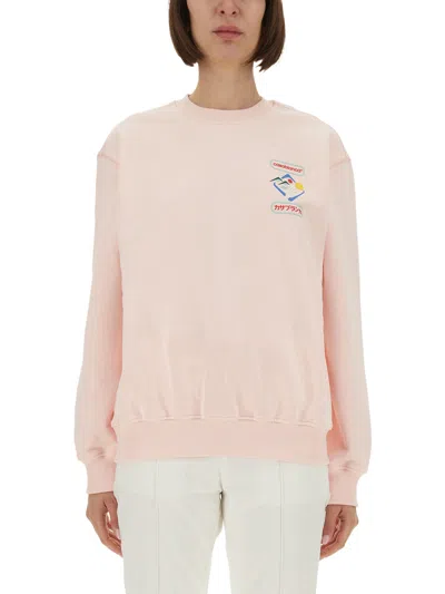 Casablanca Mountain Sports Crewneck Sweater In Pink