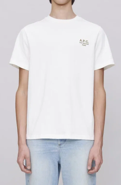 Apc A.p.c. Raymond T Shirt With Embroidered Logo In White