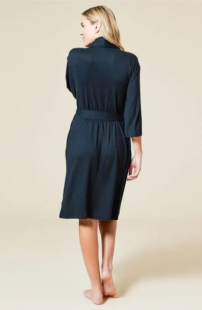 Softies Dream Shawl Collar Robe In Blue