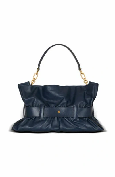 Balmain Anthem Medium Buckle Shoulder Bag In Calfskin