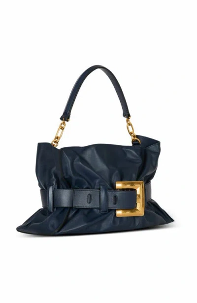 Balmain Anthem Medium Buckle Shoulder Bag In Calfskin