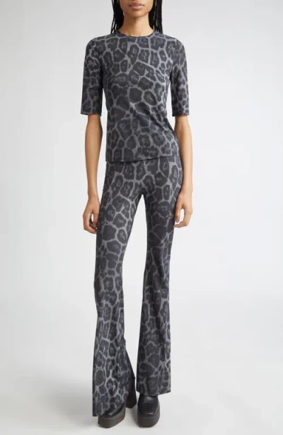 Stella Mccartney Flared High-waisted Leggings Leopard Print In Animal Print
