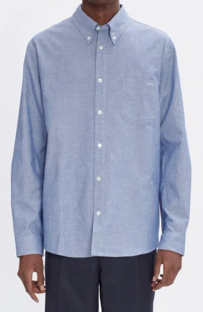 Apc Eduard Indigo Shirt In Blue