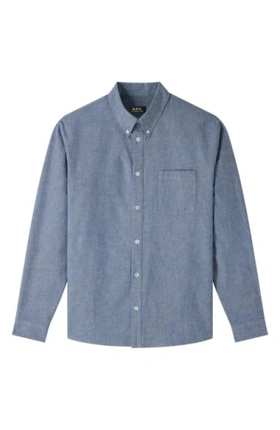Apc Eduard Indigo Shirt In Blue