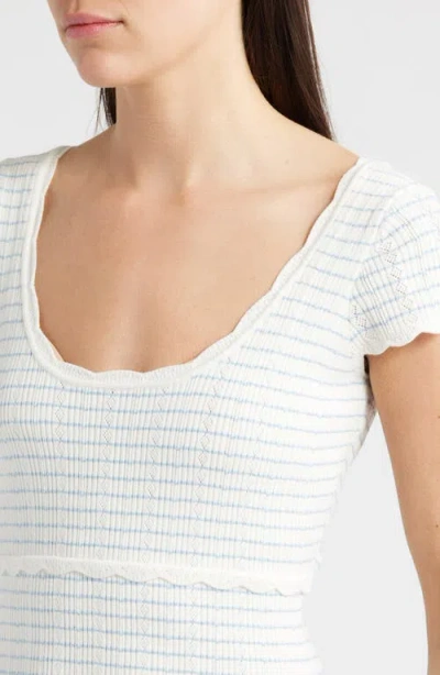 Loveshackfancy Elisavette Striped Stretch Pointelle Mini Dress