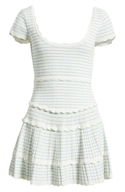 Loveshackfancy Elisavette Striped Stretch Pointelle Mini Dress