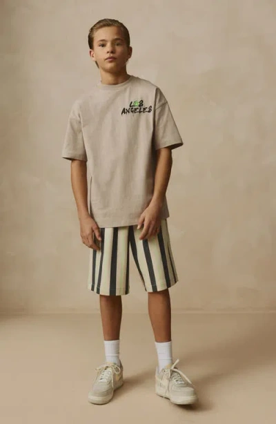 Next Kids' Oversize La Graphic T-shirt & Stripe Drawstring Shorts Set