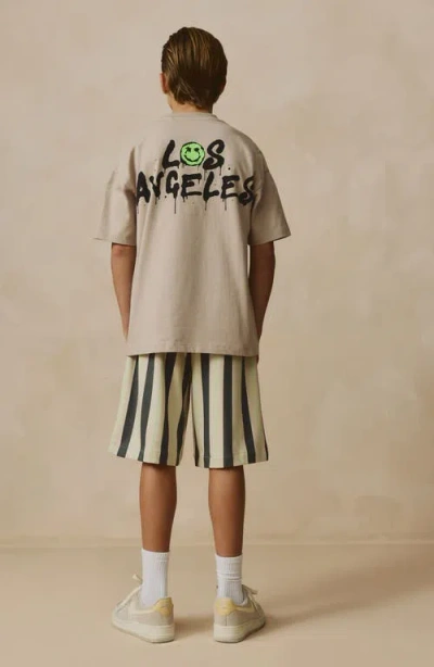Next Kids' Oversize La Graphic T-shirt & Stripe Drawstring Shorts Set