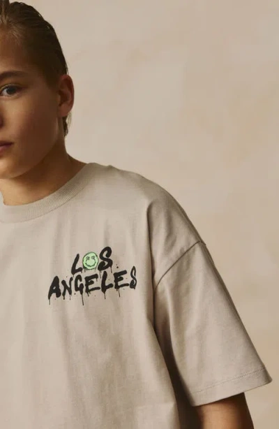 Next Kids' Oversize La Graphic T-shirt & Stripe Drawstring Shorts Set