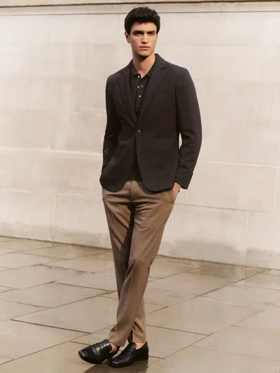 Reiss Camel Slim-fit Internal-drawstring Trousers