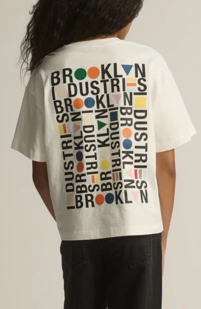 Brooklyn Industries Logo Cotton Graphic T-shirt In White