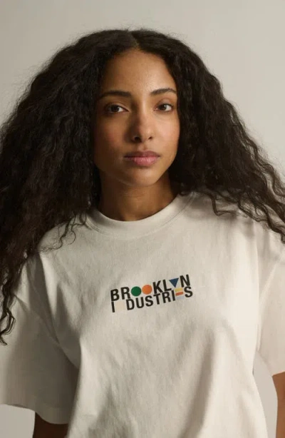 Brooklyn Industries Logo Cotton Graphic T-shirt In White
