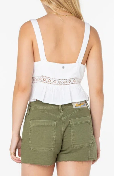 Roxy Island Time Cotton Crop Tank In White