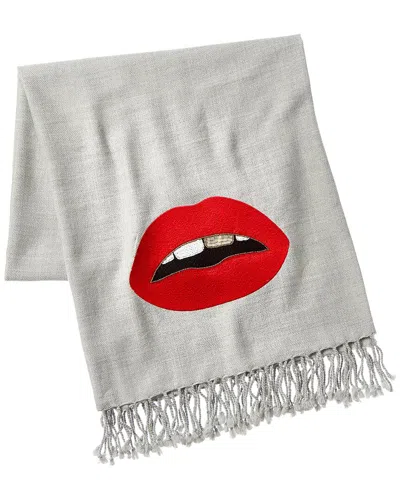 Jonathan Adler Lips Embellished Merino Wool Throw