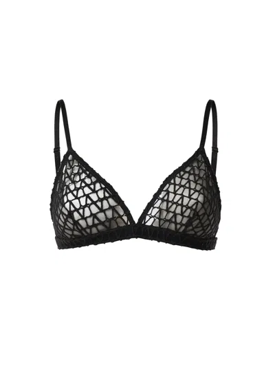 Valentino Logo-pattern Triangle Bra