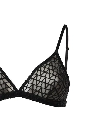 Valentino Logo-pattern Triangle Bra