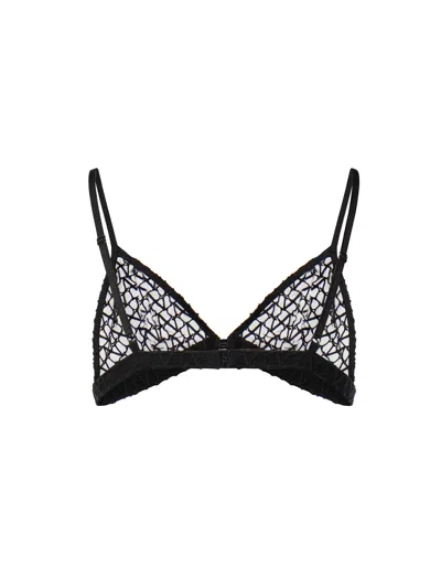 Valentino Logo-pattern Triangle Bra