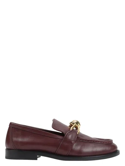 Bottega Veneta Astaire Embellished Leather Loafers In Burgundy