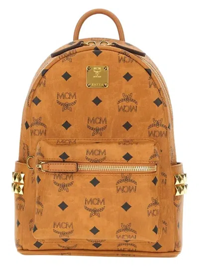 Mcm Stark Backpack In Visetos With Studs