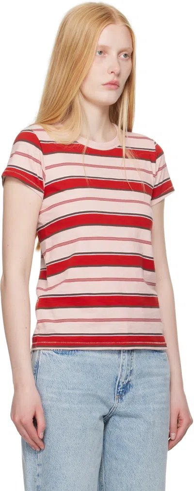 Rag & Bone The Slub Stripe T-shirt In Multi