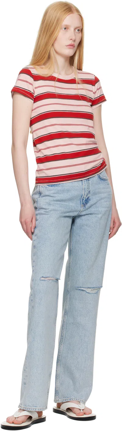 Rag & Bone The Slub Stripe T-shirt In Multi