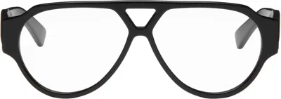 Bottega Veneta Black Soft Aviator Glasses