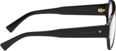 Bottega Veneta Black Soft Aviator Glasses