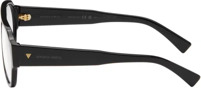 Bottega Veneta Black Soft Aviator Glasses