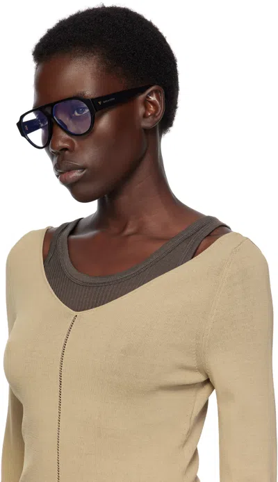 Bottega Veneta Black Soft Aviator Glasses
