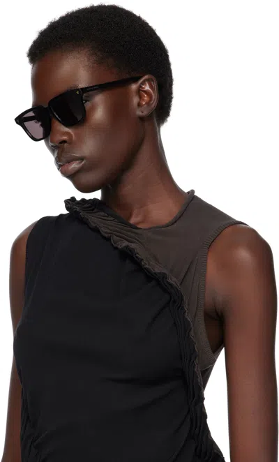 Bottega Veneta Black Triangle Stud Rectangular Sunglasses