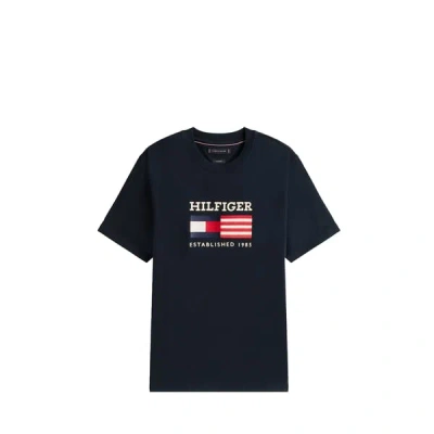 Tommy Hilfiger Americana Monotype Flag Box Mens T Shirt In Black