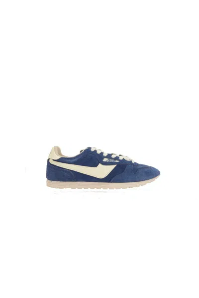 Autry Windspin Suede Sneakers With Contrast Panels In Blue
