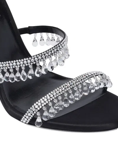 René Caovilla Chandelier 105 Rhinestone Embellished Sandals In Black