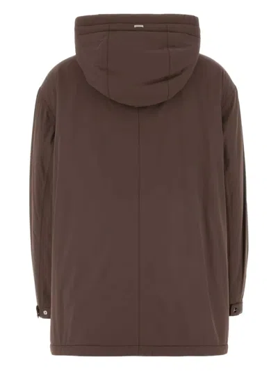 Herno Brown Stretch Nylon Jacket In Brown