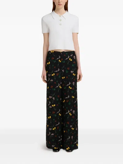 Marni Floral-print Wide-leg Trousers
