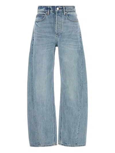 Alexander Wang Split Hem Wide Leg In Vintage Medium Indigo