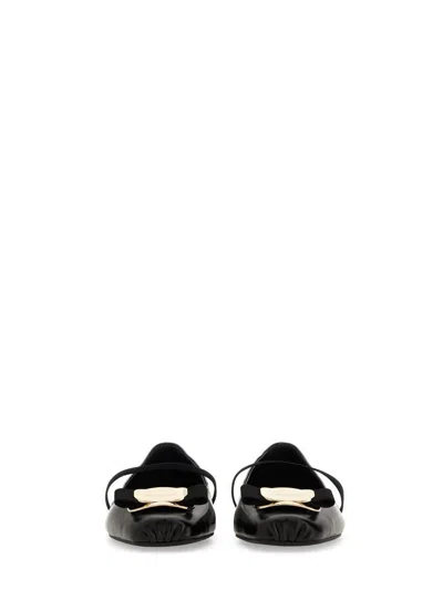 Ferragamo Ruffle Pointed Toe Ballerina Shoes