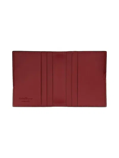 Ferragamo Textured Calfskin Cardholder With Polished Logo Accent
