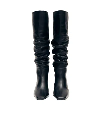 Alohas 50mm Kalila Gathered Leather Boots In Blue